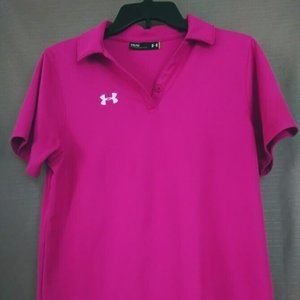 woamans teens Under Armour hot pink athletic shirt